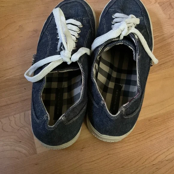 “BURBERRY” Style Denim Lace Up Running Shoes - Picture 3 of 8